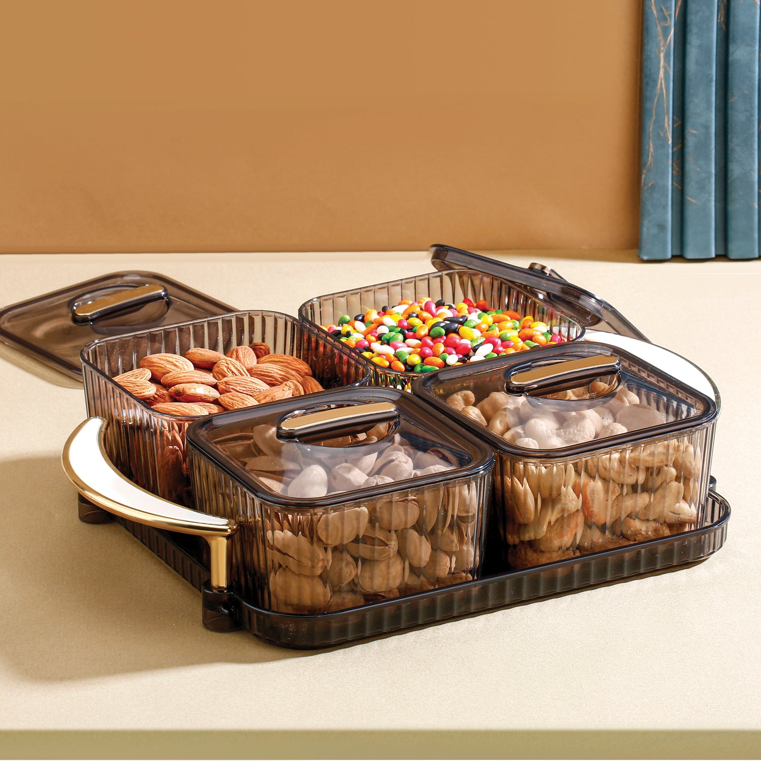 Luxury Delight 4-piece Dryfruit Storage Box (1 Set) Luxury Delight 4-piece Dryfruit Storage Box (1 Set)